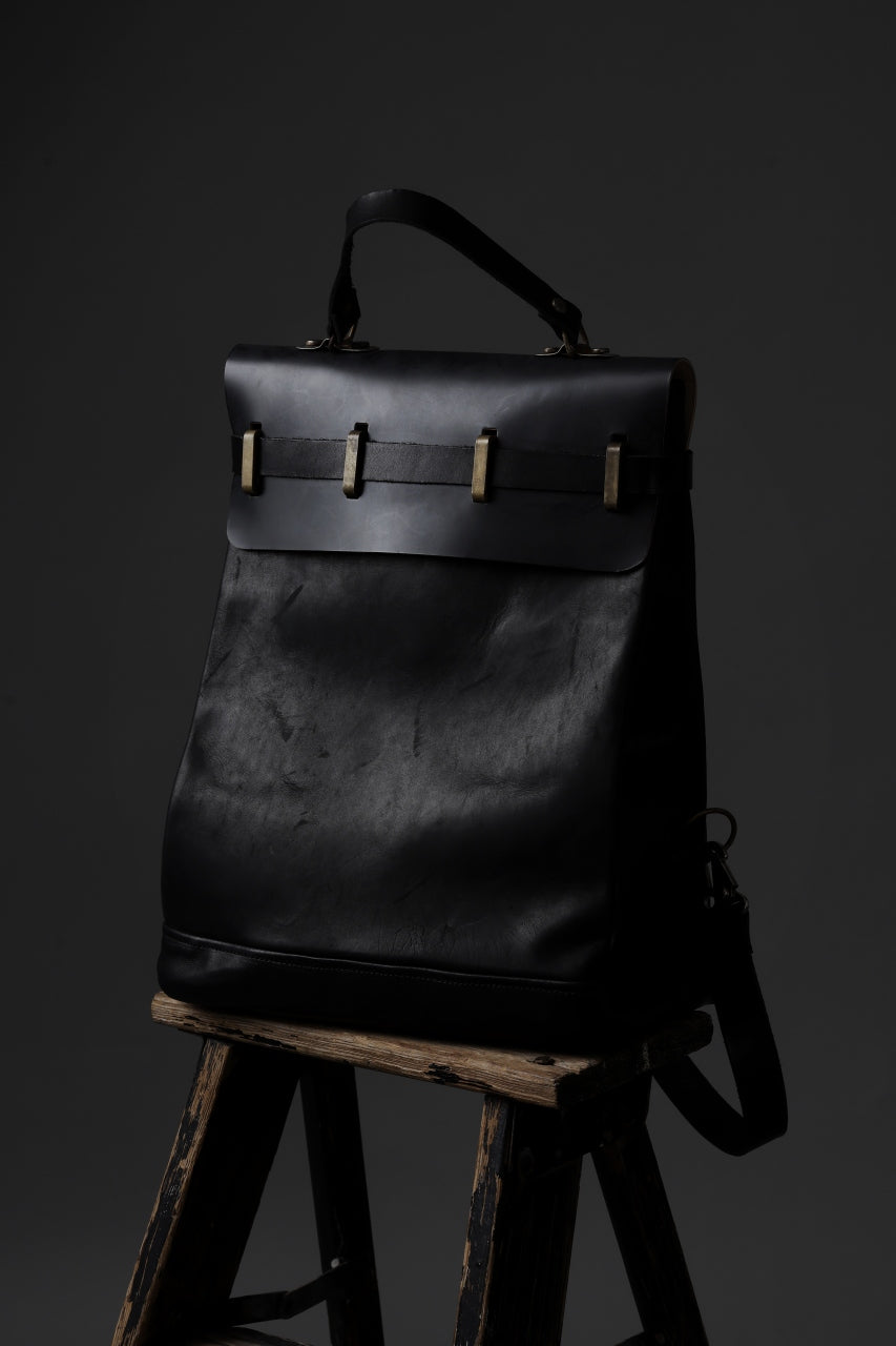 Load image into Gallery viewer, ierib exclusive Ruck Sack / Shell Cordoan + Shiny Horse Leather (BLACK)