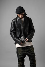 Load image into Gallery viewer, ierib EX-Collared Zip Jacket / Horse Nubuck Leather (BLACK)