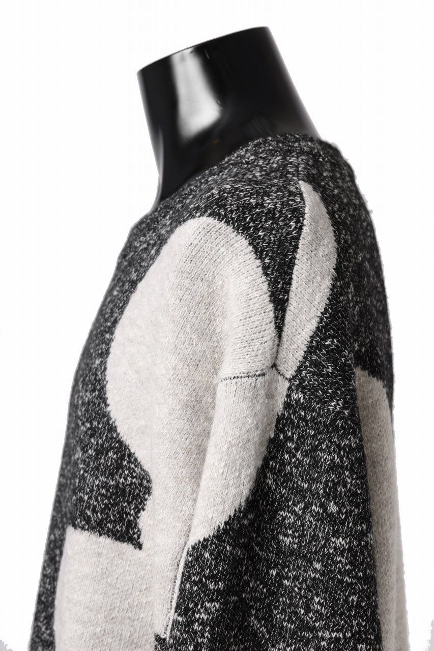 A.F ARTEFACT POLKA PATTERN KNIT TOPS (GREY x BEIGE)の商品ページ