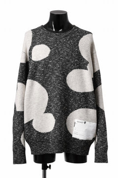 画像をギャラリービューアに読み込む, A.F ARTEFACT POLKA PATTERN KNIT TOPS (GREY x BEIGE)