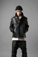 Load image into Gallery viewer, ierib EX-Collared Zip Jacket / Horse Nubuck Leather (BLACK)