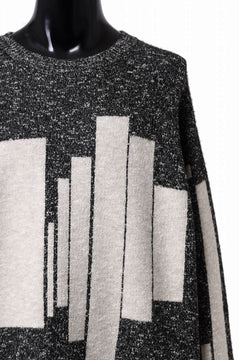 Load image into Gallery viewer, A.F ARTEFACT GEO PATTERN KNIT TOPS (GREY x BEIGE)