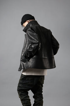 Load image into Gallery viewer, ierib EX-Collared Zip Jacket / Horse Nubuck Leather (BLACK)