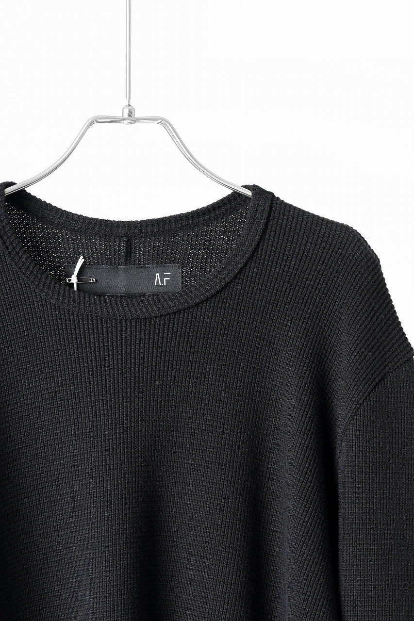 A.F ARTEFACT exclusive REGULAR FIT TOP / RIB KNIT JERSEY (BLACK)