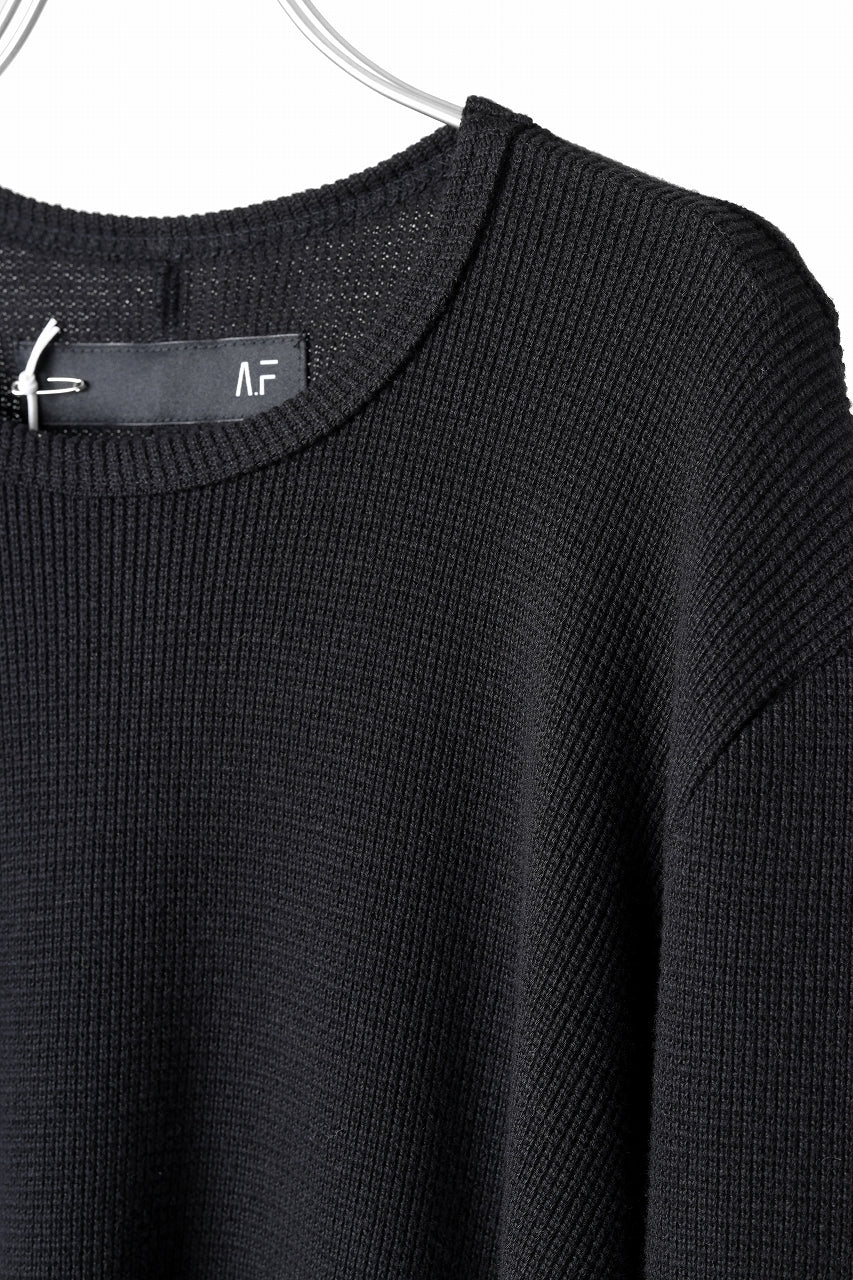 A.F ARTEFACT exclusive REGULAR FIT TOP / RIB KNIT JERSEY (BLACK)