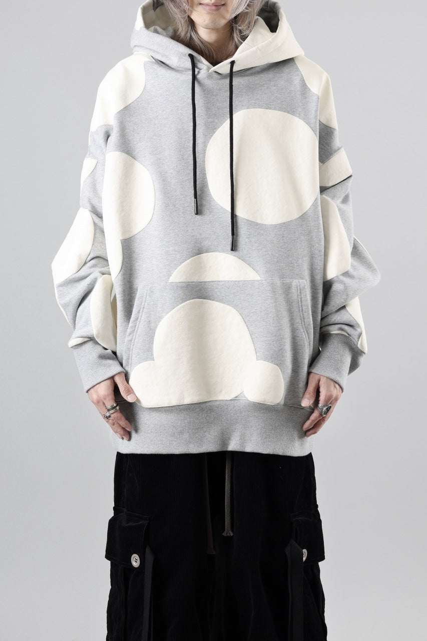 画像をギャラリービューアに読み込む, A.F ARTEFACT POLKA PATTERN SWEAT HOODIE (HEATHER GREY)