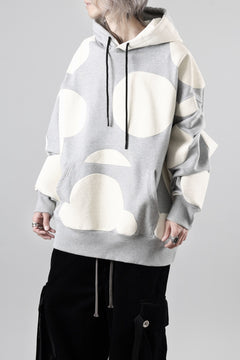 画像をギャラリービューアに読み込む, A.F ARTEFACT POLKA PATTERN SWEAT HOODIE (HEATHER GREY)