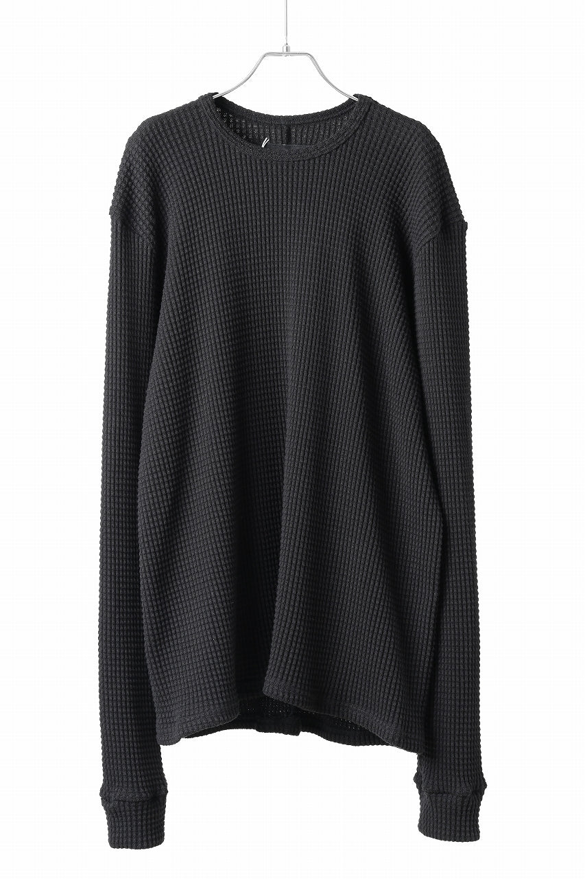 A.F ARTEFACT exclusive REGULAR FIT TOP / HEAVY WAFFLE JERSEY (BLACK)