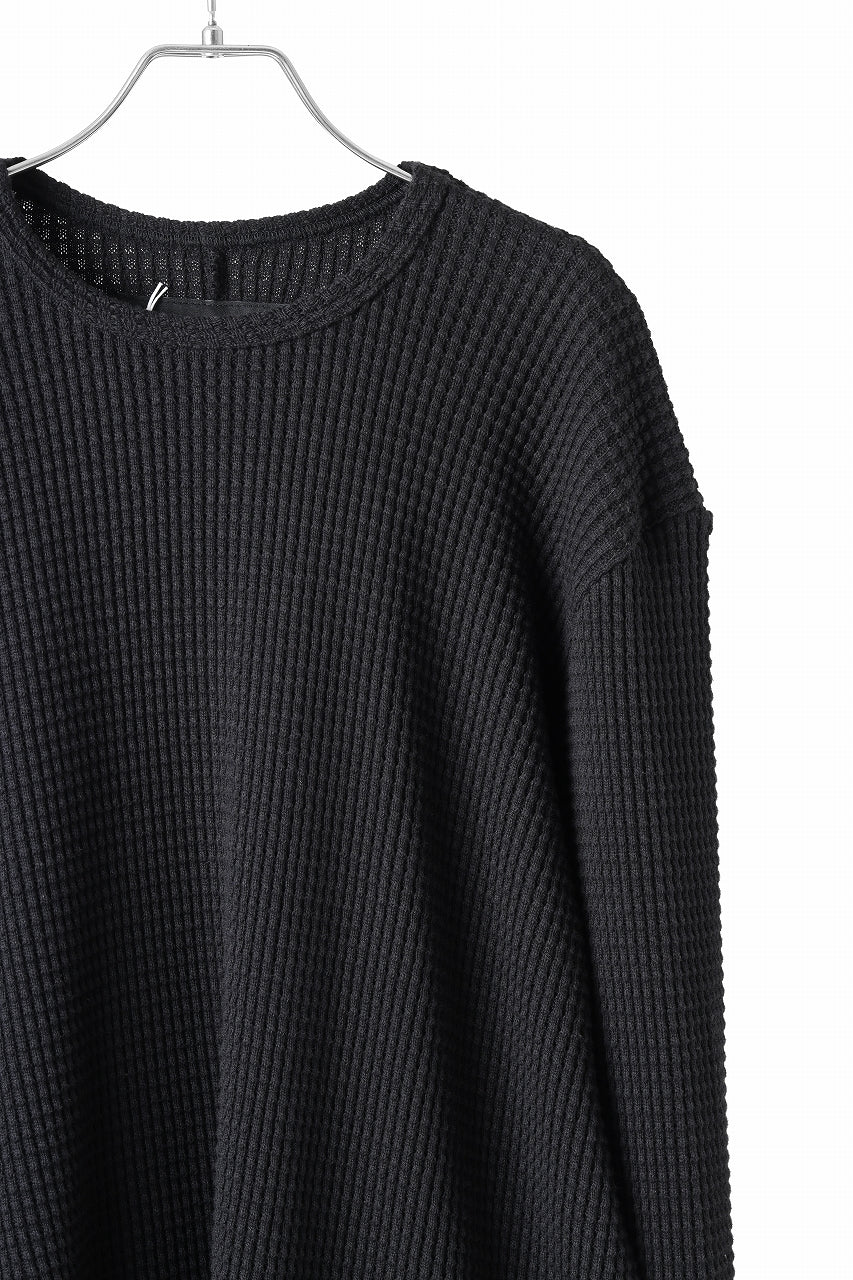 画像をギャラリービューアに読み込む, A.F ARTEFACT exclusive REGULAR FIT TOP / HEAVY WAFFLE JERSEY (BLACK)