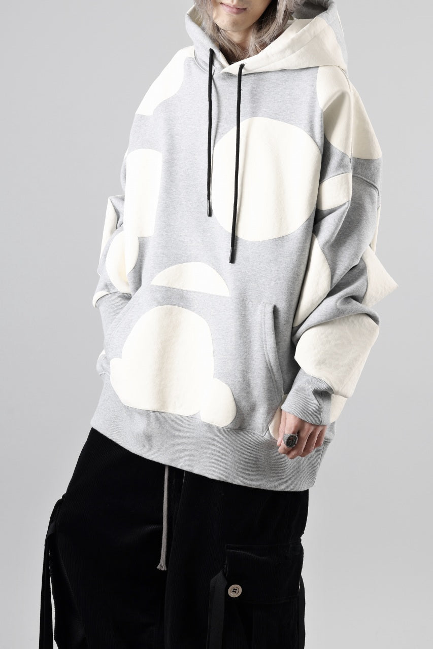 画像をギャラリービューアに読み込む, A.F ARTEFACT POLKA PATTERN SWEAT HOODIE (HEATHER GREY)