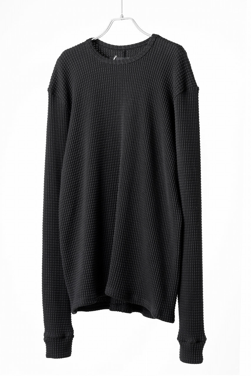 A.F ARTEFACT exclusive REGULAR FIT TOP / HEAVY WAFFLE JERSEY (BLACK)