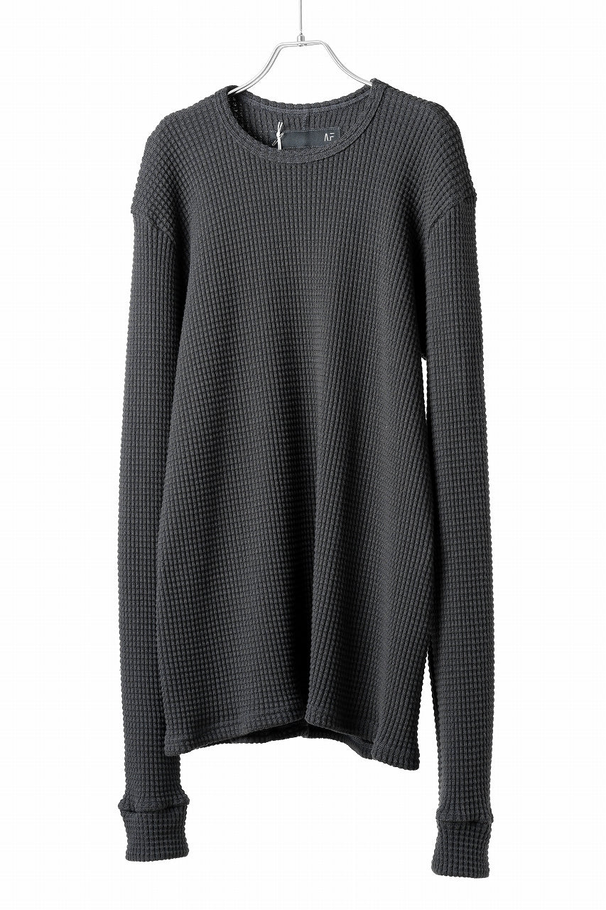 A.F ARTEFACT exclusive REGULAR FIT TOP / HEAVY WAFFLE JERSEY (D.GREY)