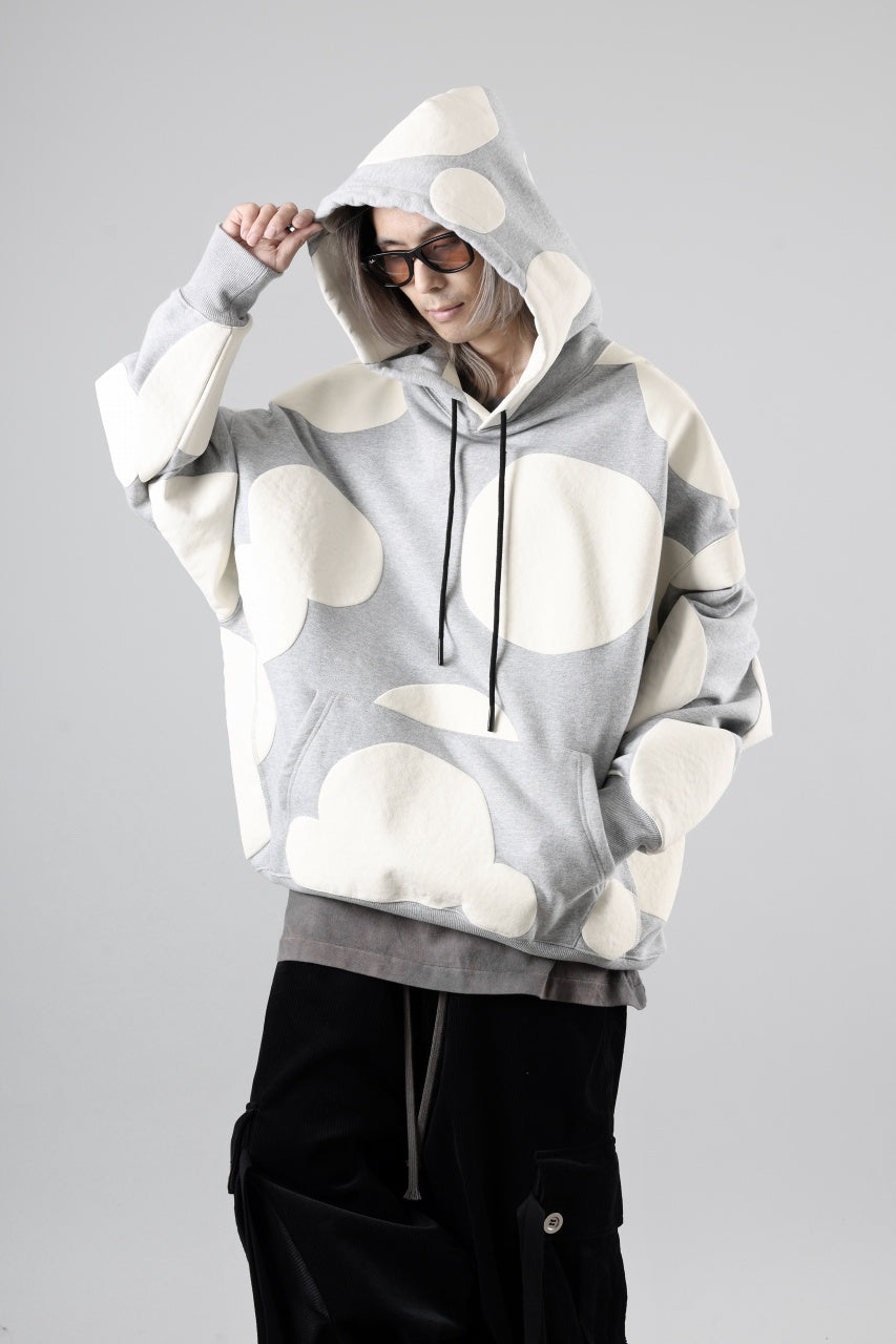 画像をギャラリービューアに読み込む, A.F ARTEFACT POLKA PATTERN SWEAT HOODIE (HEATHER GREY)