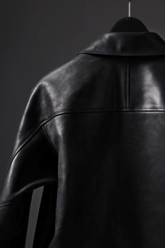 Load image into Gallery viewer, ierib EX-Collared Zip Jacket / Horse Nubuck Leather (BLACK)