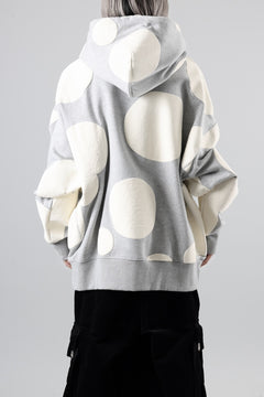 画像をギャラリービューアに読み込む, A.F ARTEFACT POLKA PATTERN SWEAT HOODIE (HEATHER GREY)