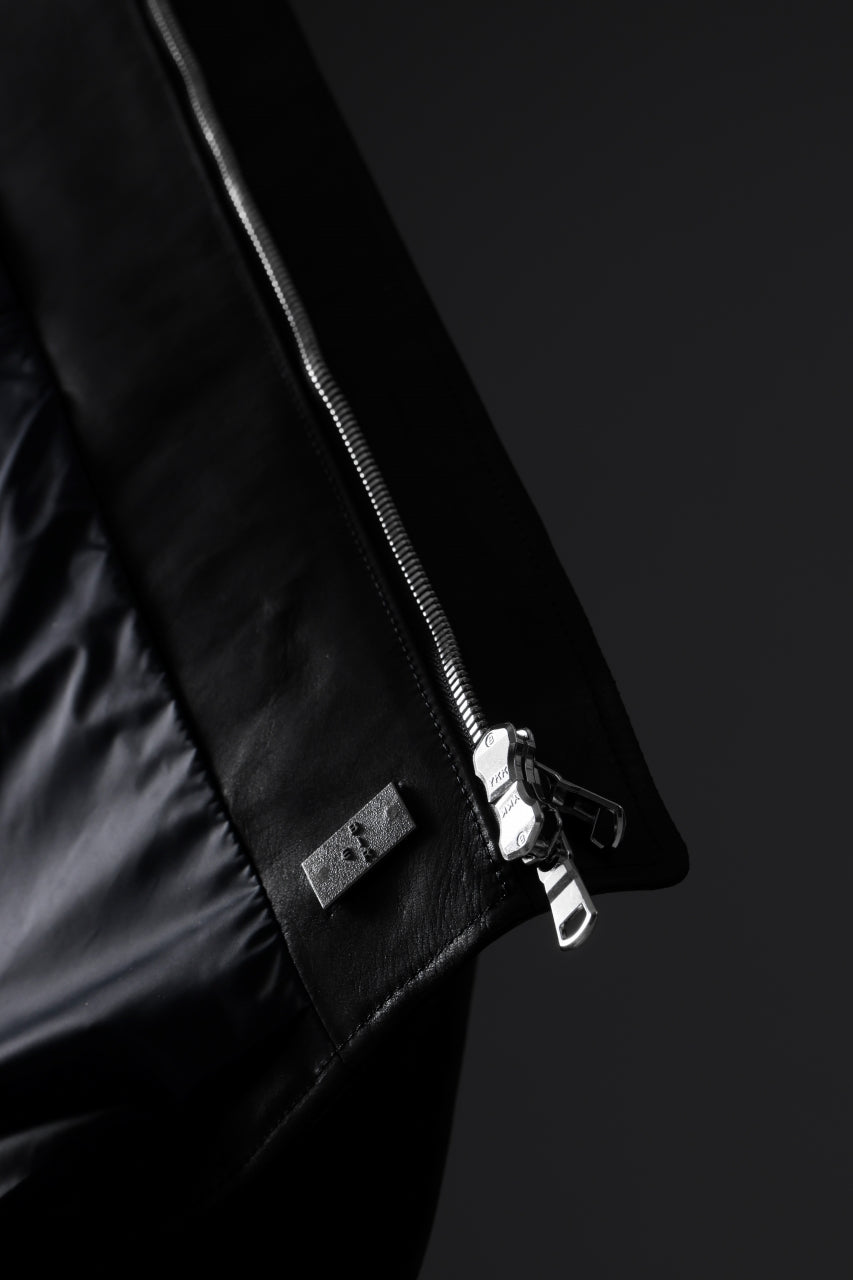 ierib EX-Collared Zip Jacket / Horse Nubuck Leather (BLACK)