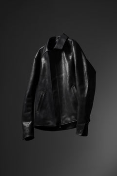 Load image into Gallery viewer, ierib EX-Collared Zip Jacket / Horse Nubuck Leather (BLACK)