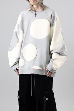 画像をギャラリービューアに読み込む, A.F ARTEFACT POLKA PATTERN SWEAT RAGLAN TOPS (HEATHER GREY)