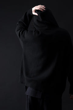 Load image into Gallery viewer, 【SAMPLE SALE】A.F ARTEFACT CRIPPING KNIT HOODIE / OVER SIZED FIT (BLACK x IVORY)