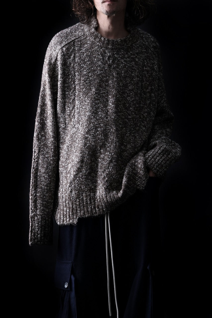 Load image into Gallery viewer, 【SAMPLE SALE】A.F ARTEFACT KNIT SWEATER / MELANGE WOOL (KHAKI)