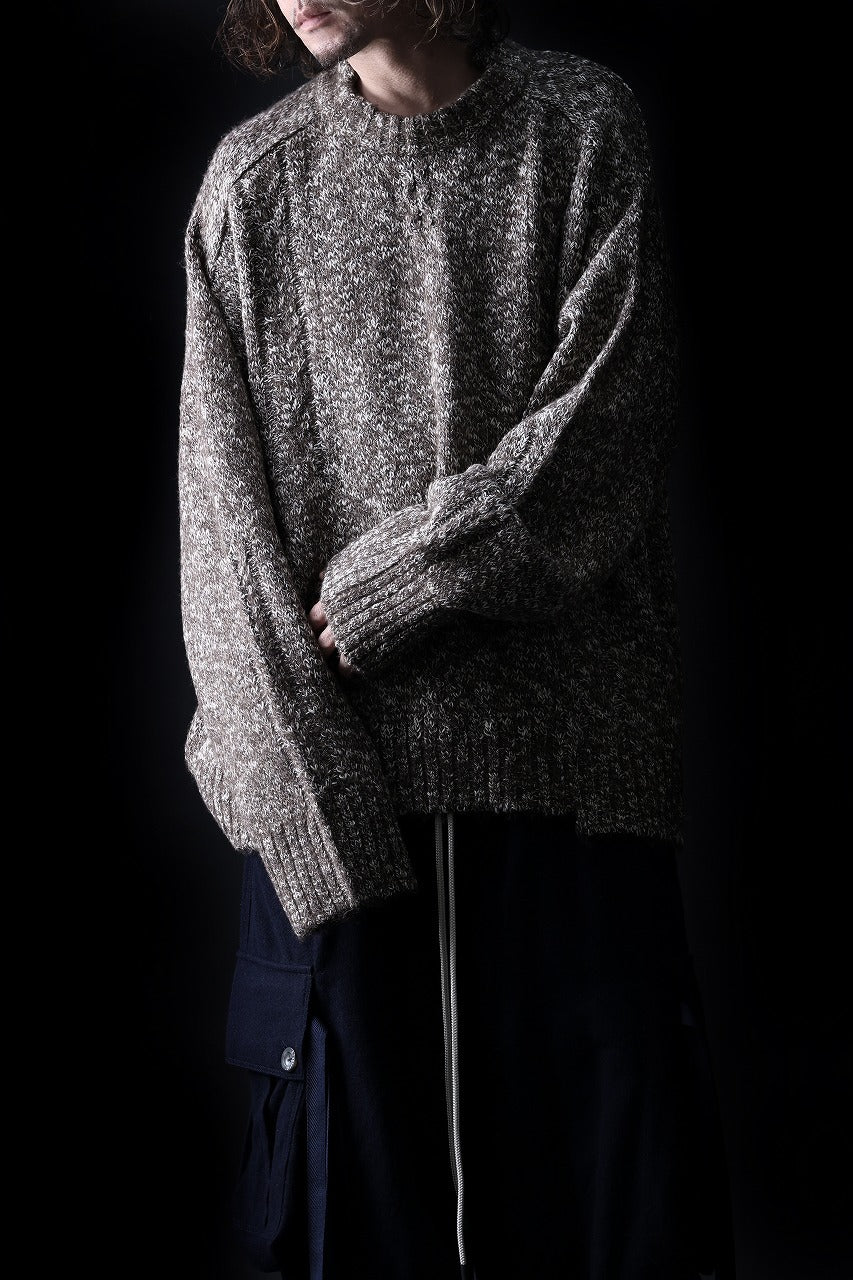 Load image into Gallery viewer, 【SAMPLE SALE】A.F ARTEFACT KNIT SWEATER / MELANGE WOOL (KHAKI)