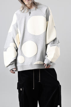 画像をギャラリービューアに読み込む, A.F ARTEFACT POLKA PATTERN SWEAT RAGLAN TOPS (HEATHER GREY)