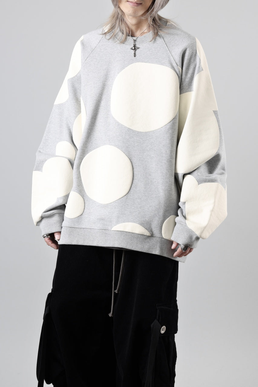 A.F ARTEFACT POLKA PATTERN SWEAT RAGLAN TOPS (HEATHER GREY)