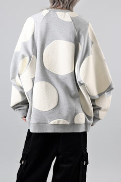 画像をギャラリービューアに読み込む, A.F ARTEFACT POLKA PATTERN SWEAT RAGLAN TOPS (HEATHER GREY)