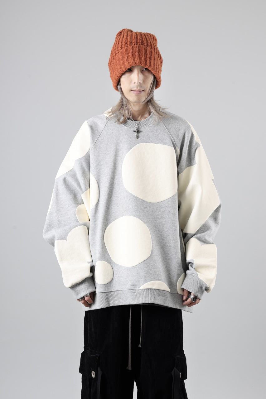 A.F ARTEFACT POLKA PATTERN SWEAT RAGLAN TOPS (HEATHER GREY)