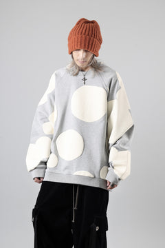 画像をギャラリービューアに読み込む, A.F ARTEFACT POLKA PATTERN SWEAT RAGLAN TOPS (HEATHER GREY)