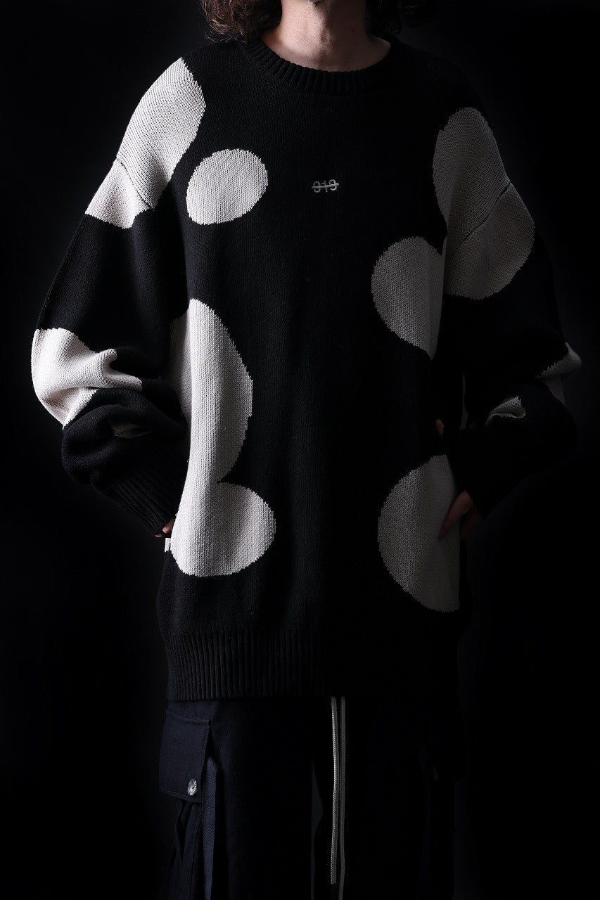 Load image into Gallery viewer, 【SAMPLE SALE】A.F ARTEFACT POLKA PATTERN KNIT TOPS (BLACK x BEIGE)