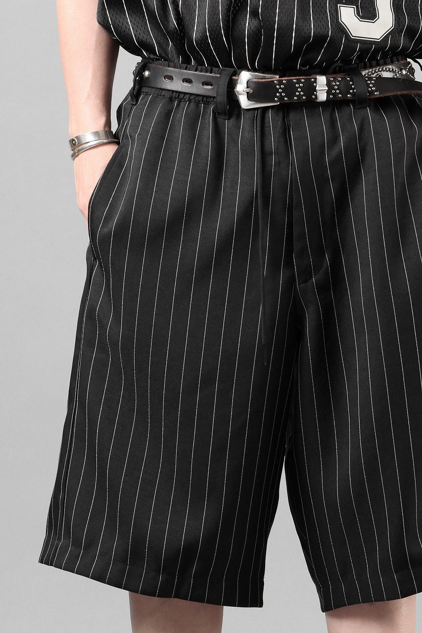 画像をギャラリービューアに読み込む, Y-3 Yohji Yamamoto PINSTRIPE SPORT UNIFORM SHORT TROUSERS (BLACK)