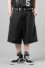 画像をギャラリービューアに読み込む, Y-3 Yohji Yamamoto PINSTRIPE SPORT UNIFORM SHORT TROUSERS (BLACK)