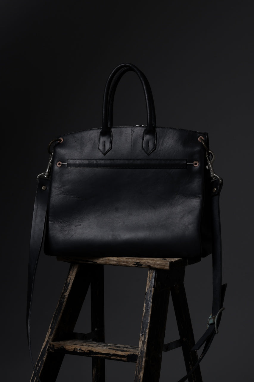 ierib exclusive 2way Bark Bag 35 / Horse Nubuck + Waxed Horse Butt Leather (BLACK)