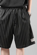 画像をギャラリービューアに読み込む, Y-3 Yohji Yamamoto ELITE 5 MESH PINSTRIPE SHORTS (BLACK)