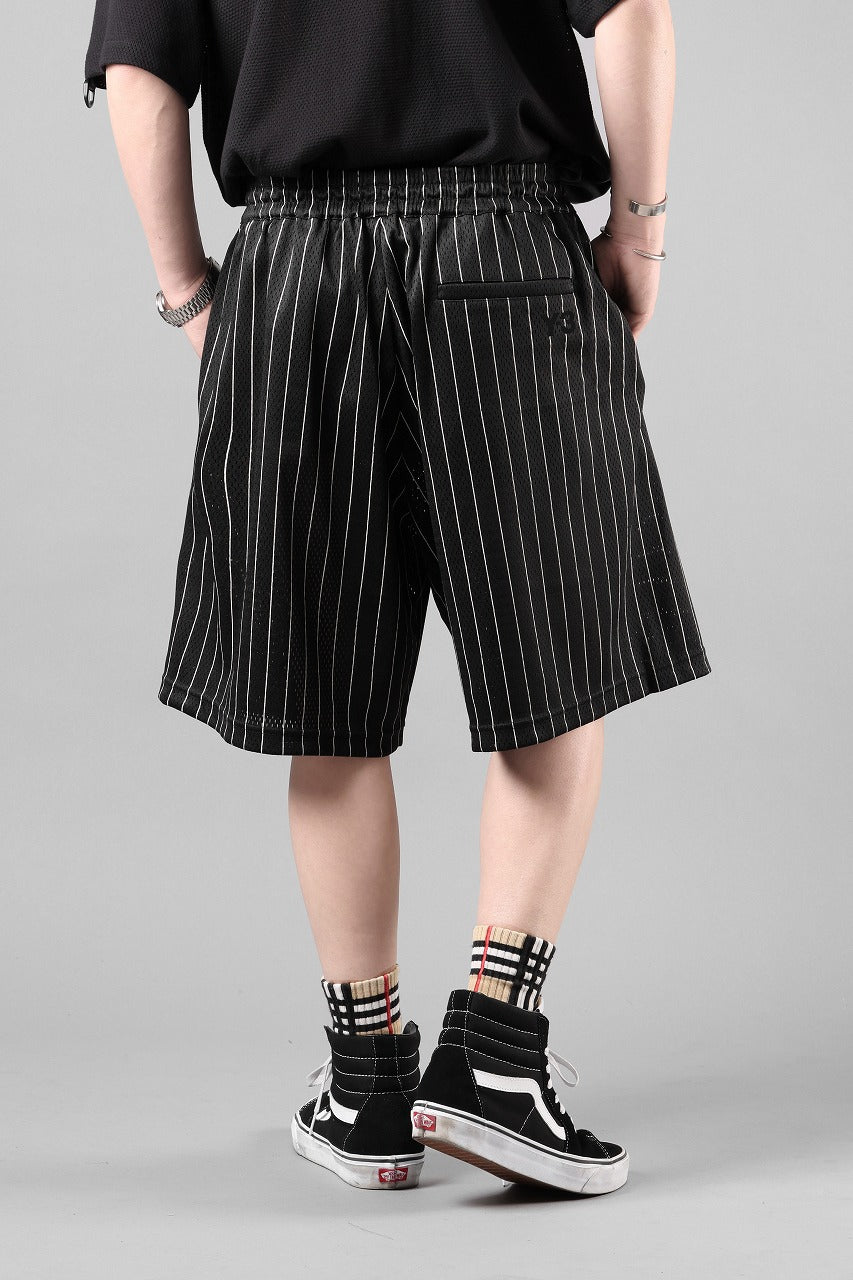 画像をギャラリービューアに読み込む, Y-3 Yohji Yamamoto ELITE 5 MESH PINSTRIPE SHORTS (BLACK)