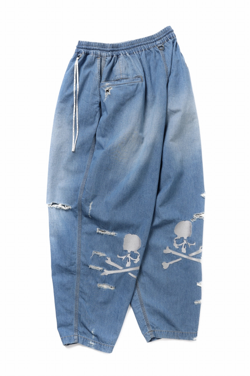 画像をギャラリービューアに読み込む, mastermind JAPAN DISTRESSED WIDE EASY DENIM PANTS (INDIGO)