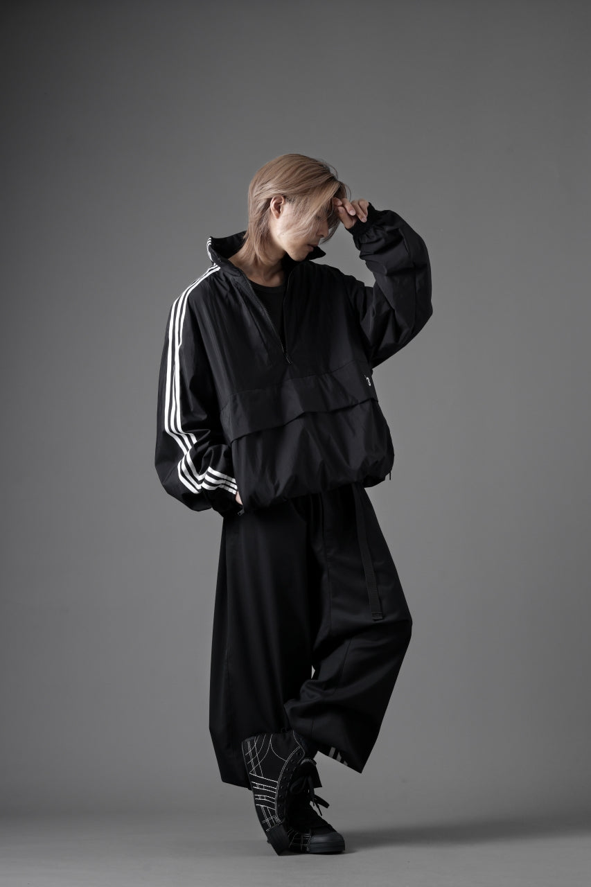 Y-3 Yohji Yamamoto THREE STRIPES NYLON HALF ZIP BLOUSON (BLACK)