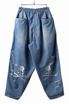 画像をギャラリービューアに読み込む, mastermind JAPAN DISTRESSED WIDE EASY DENIM PANTS (INDIGO)