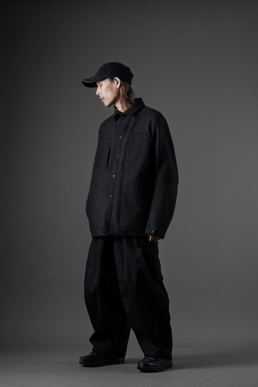 画像をギャラリービューアに読み込む, OPPOSE DUALITY 6 POCKET PANEL WORK JACKET / MELTON WOOL (BLACK)