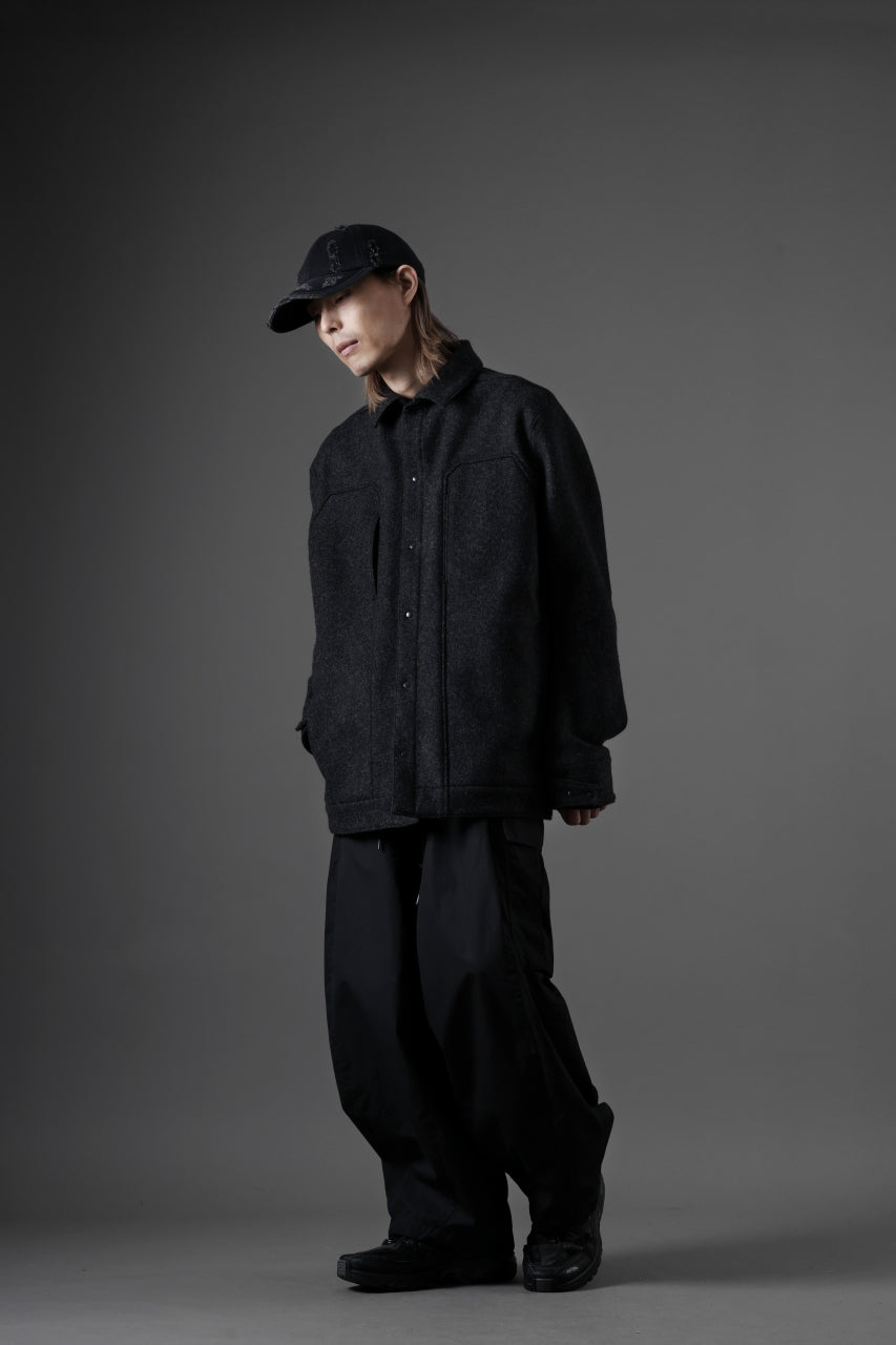 画像をギャラリービューアに読み込む, OPPOSE DUALITY 6 POCKET PANEL WORK JACKET / MELTON WOOL (BLACK)