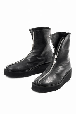 incarnation FRONT & BACK ZIP BOOTS with HIGH CREPE SOLES / HORSE LEATHER (91N)