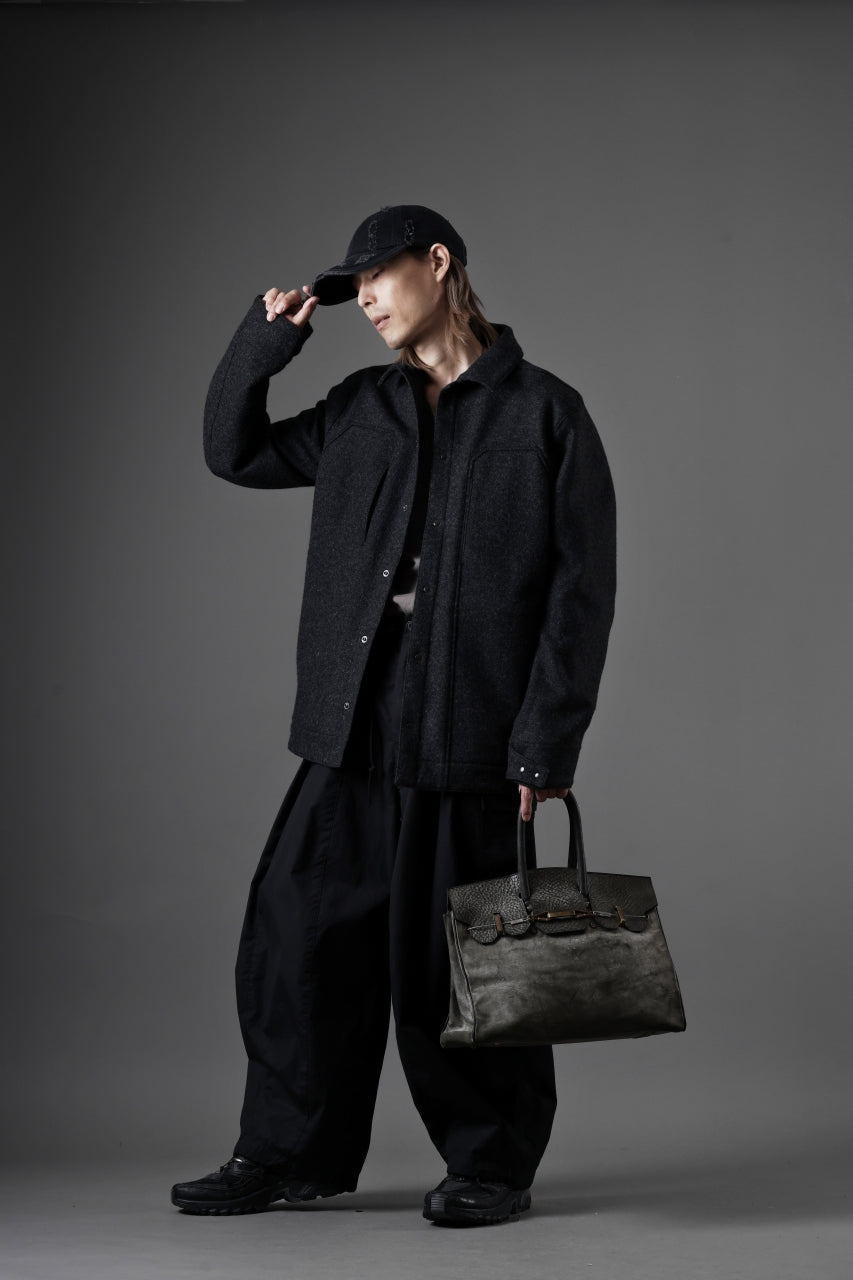 画像をギャラリービューアに読み込む, OPPOSE DUALITY 6 POCKET PANEL WORK JACKET / MELTON WOOL (BLACK)