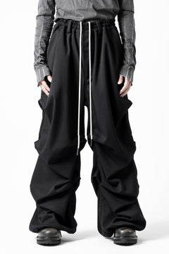 Load image into Gallery viewer, A.F ARTEFACT EXTREME WIDE BAGGY PANTS / SERGE TWILL (BLACK)