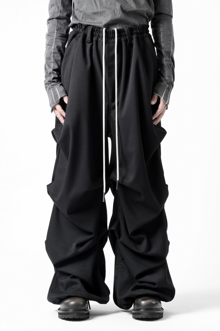 Load image into Gallery viewer, A.F ARTEFACT EXTREME WIDE BAGGY PANTS / SERGE TWILL (BLACK)