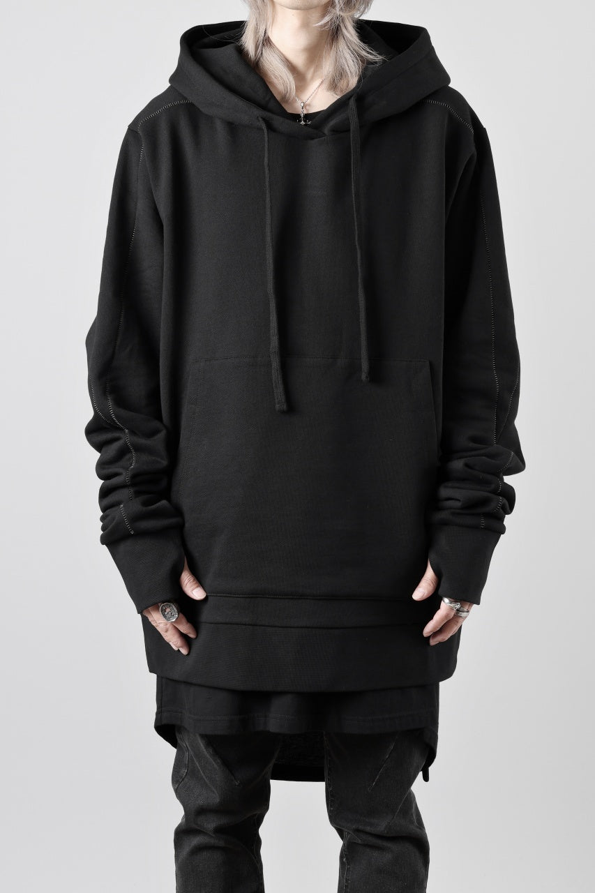 thom/krom SWEAT HOODIE PARKA / ORGANIC FRENCH TERRY (BLACK)