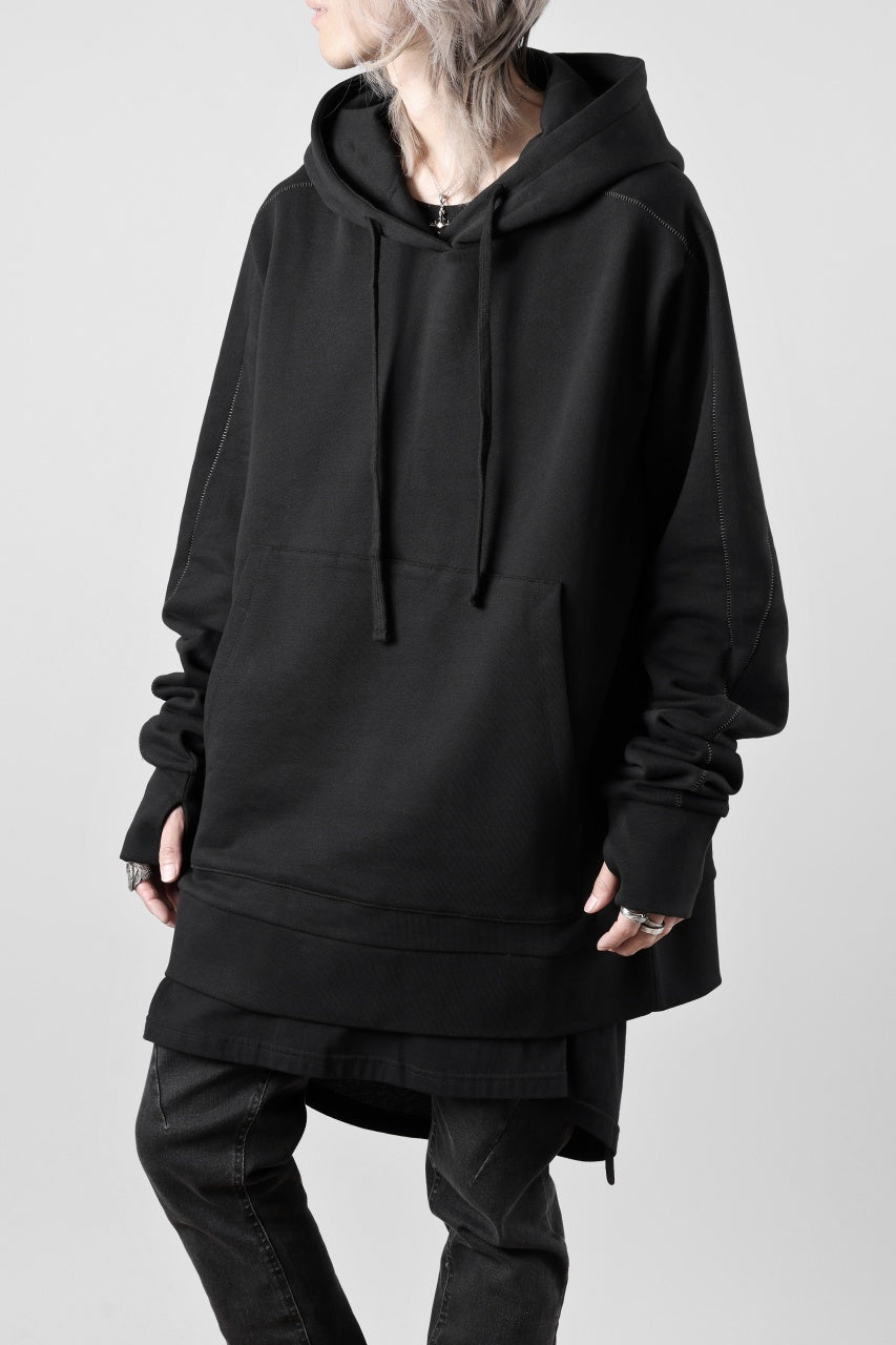 thom/krom SWEAT HOODIE PARKA / ORGANIC FRENCH TERRY (BLACK)