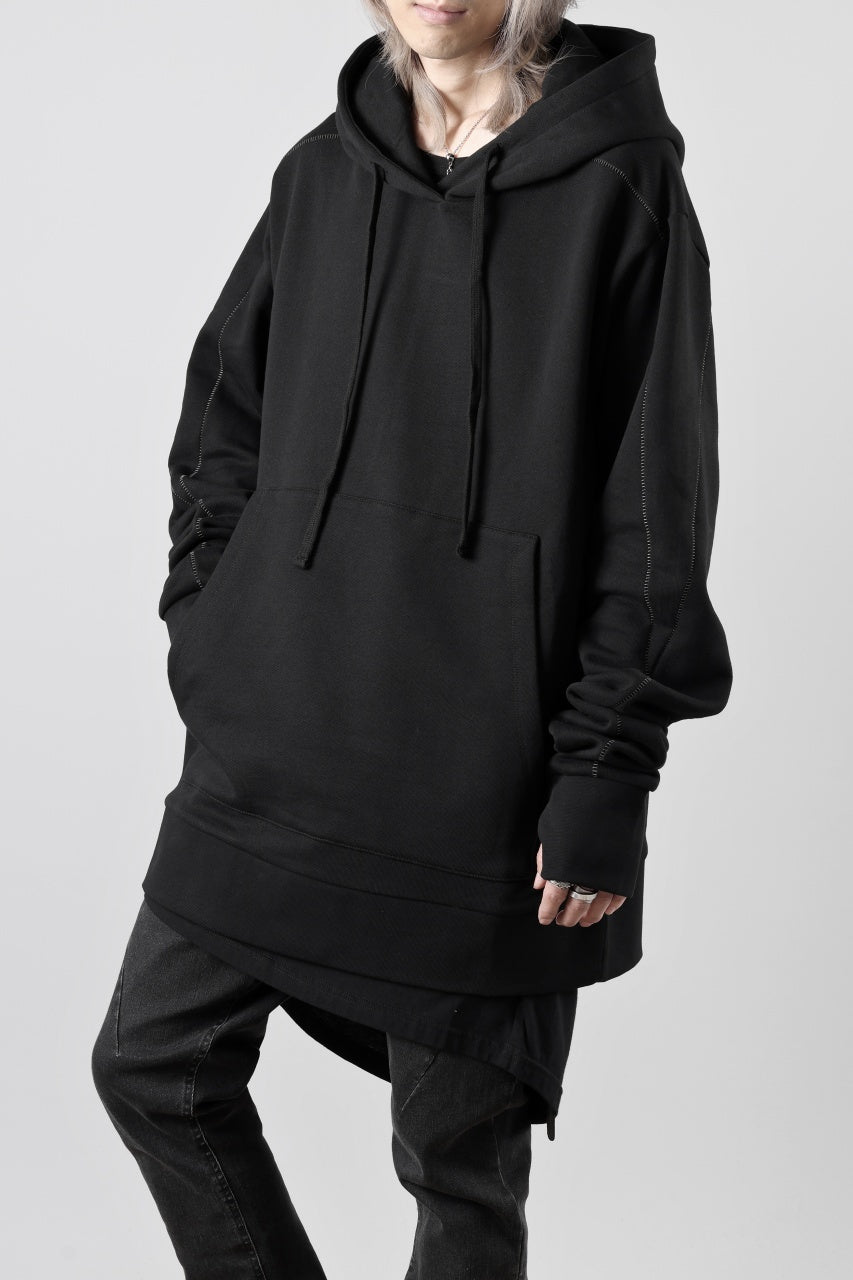 thom/krom SWEAT HOODIE PARKA / ORGANIC FRENCH TERRY (BLACK)