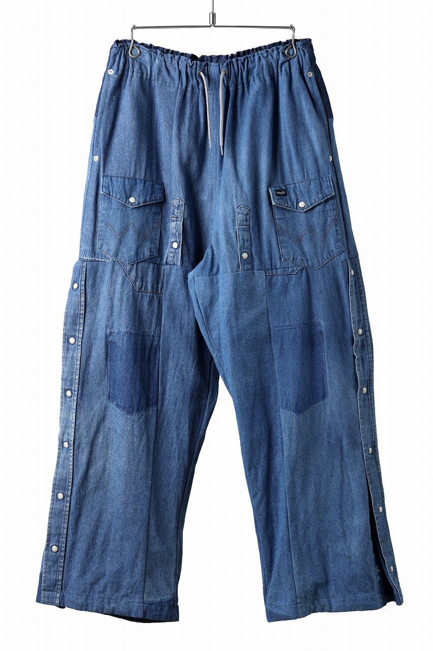 Load image into Gallery viewer, CHANGES LOOSEY REMAKE PANTS  / MADE BY VTG Wrangler SHIRT (INDIGO #A)