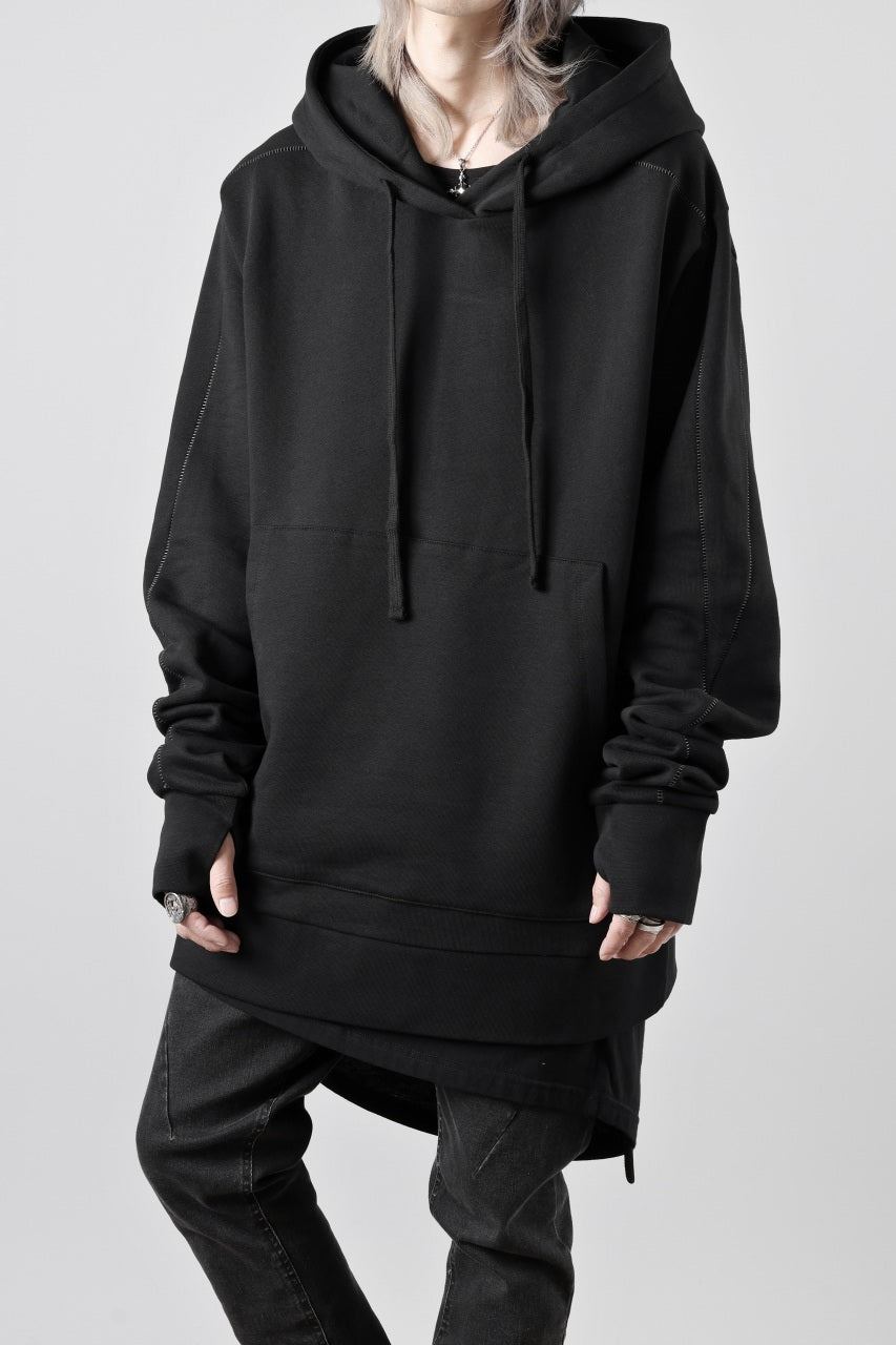 thom/krom SWEAT HOODIE PARKA / ORGANIC FRENCH TERRY (BLACK)